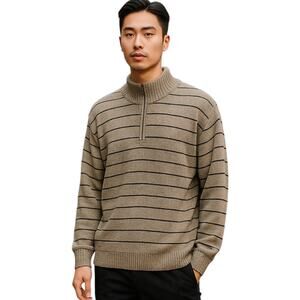 Eddie Bauer 1/4 Zip Wool Blend Sweater Long Sleeve Gray Size XXL